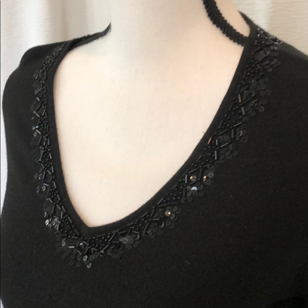 Liz Claiborne beaded V Neck Knit top